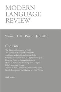 Modern Language Review (110: 3) July 2015