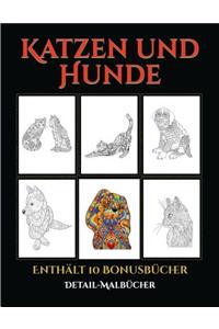 Detail-Malbücher (Katzen und Hunde)