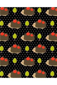 Journal Notebook Cute Hedgehogs With Apples Pattern 3