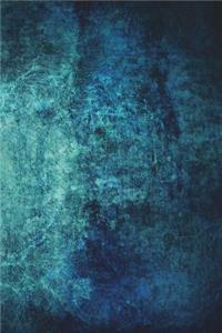 Blue-Green Grunge - Blank Notebook with Fleur de Lis Corners