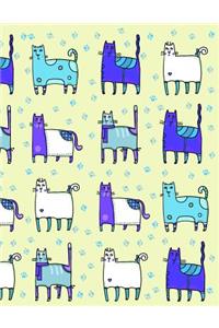 My Big Fat Journal Notebook For Cat Lovers Funny Cats Wearing Socks Pattern 10