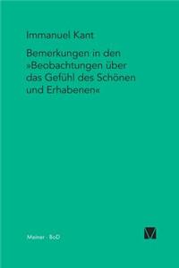 Bemerkungen in den Beobachtungen über das Gefühl des Schönen und Erhabenen (1764)