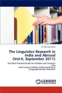 Linguistics Research in India and Abroad (Vol-II, September 2011)