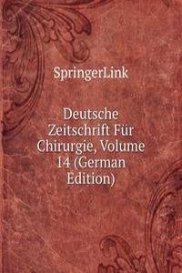Deutsche Zeitschrift Fur Chirurgie, Volume 14 (German Edition)