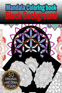 MANDALA Coloring Book Black Background
