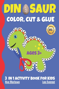 Dinosaur Color, Cut & Glue