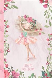 Lilah's Notebook: Dance & Ballet Jorunal for Girls, 108 lined pages 6x9