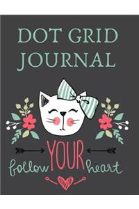 Dot Grid Journal Bullet Planner with Dotted Pages Cute Cat PIC Cover Perfect for Daily or Weekly Planning, School or Logbook
