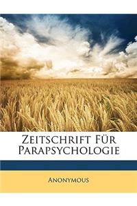 Zeitschrift Fur Parapsychologie