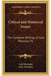 Critical and Historical Essays