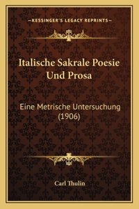 Italische Sakrale Poesie Und Prosa