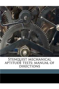 Stenquist Mechanical Aptitude Tests; Manual of Directions