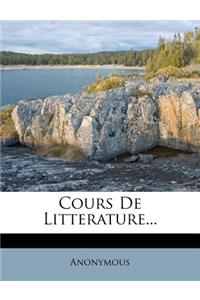 Cours de Litterature...