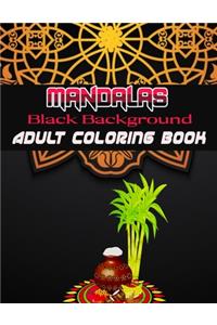 Black Background Mandalas Adult Coloring Book