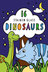 Stained Glass Coloring Dinosaurs