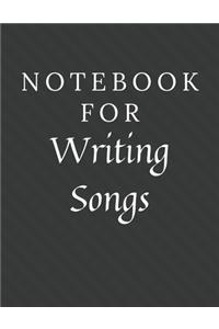 Notebook For Writing Songs