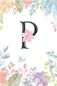 Monogrammed Floral P Journal by Crazy Beautiful Designs