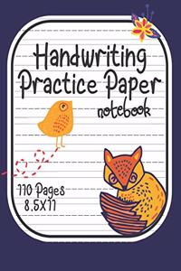 Handwriting Practice Paper Notebook