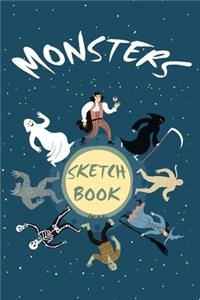 Monsters Sketch Book for Kids