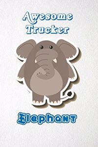 Awesome Trucker Elephant A5 Lined Notebook 110 Pages