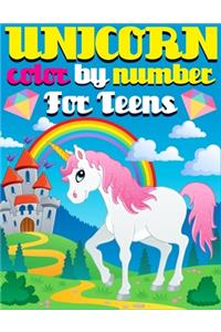 Unicorn Color By Number For Teens