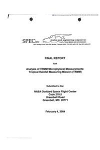 Analysis of Trmm Microphysical Measurements