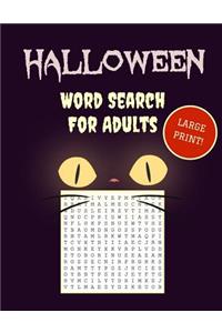 Large Print Halloween Word Search