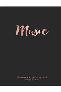 Musician's and Songwriter's Journal for Lyrics & Music