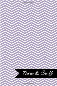 Notes & Stuff Lined Notebook With Thistle Purple Chevron Pattern Cover