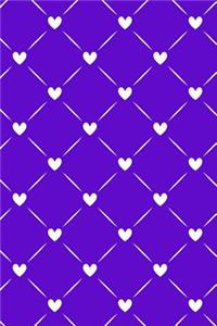 Bullet Journal Notebook White Quilted Hearts Pattern 5