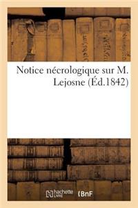 Notice Nécrologique Sur M. Lejosne