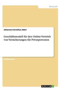 Geschäftsmodell für den Online-Vertrieb von Versicherungen für Privatpersonen