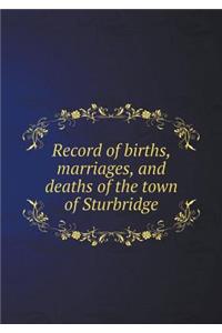 Record of Births, Marriages, and Deaths of the Town of Sturbridge