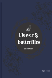 Simple Flower and Butterflies color book for everyone designed by dipti for 5+