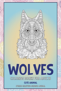 Cute Animal Coloring Books for Adults - Stress Relieving Designs Animal - Wolves