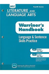 Holt Literature & Language Arts Warriner's Handbook: Language and Sentence Skills Practice Grade 10 Fourth Course