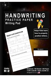 Handwriting Practice Paper Writing Pad