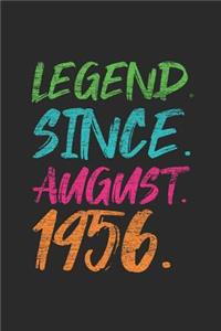 Legend Since August 1956: Graph Ruled Notebook - Journal 63rd Birthday for Woman and Men