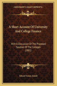 A Short Account Of University And College Finance