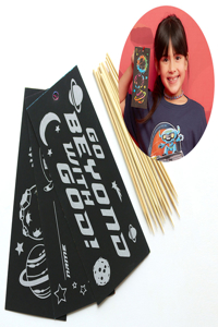 Vacation Bible School (Vbs) 2019 to Mars and Beyond Scratch Art Bookmark Craft Kit (Pkg of 12): Explore Where God's Power Can Take You!