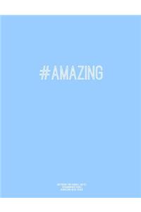 Notebook for Cornell Notes, 120 Numbered Pages, #AMAZING, Blue Cover