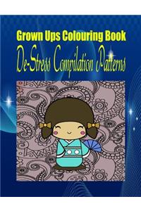 Grown Ups Colouring Book De-Stress Compilation Patterns Mandalas