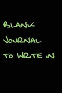 Blank Journal To Write In