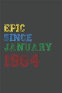 Gift Idea Epic Since 1964 Notebook Vintage Birthday Gift Idea