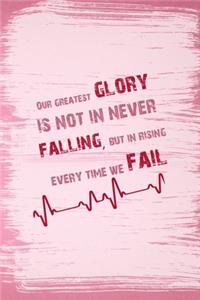 Our Greatest Glory Is Not In Never Falling, But In Rising Every Time We Fail