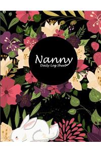 Nanny Daily Log Sheet: Flower Girl Floral, Nanny Journal, Kids Record, Kids Healthy Activities Record Large Print 8.5" x 11" Baby Daily Log Feed, Diapers, Sleep, Health Ca