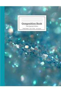 Composition Book Teal Sparkle & Glow