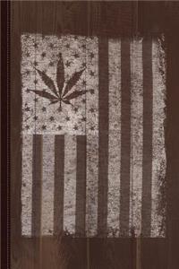 Weed Leaf American Flag Us Journal Notebook