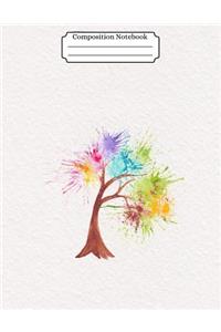 Composition Notebook Watercolor Tree Design Vol 7