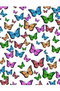 Notebook: Butterflies - Blank Notebook / Sketch / Drawing Book - 8.5 X 11 Paper - Unlined Notebook / Journal - 100 Pages